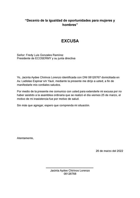 Modelo Carta Excusa Medica Para Colegio Modelo De Informe 566