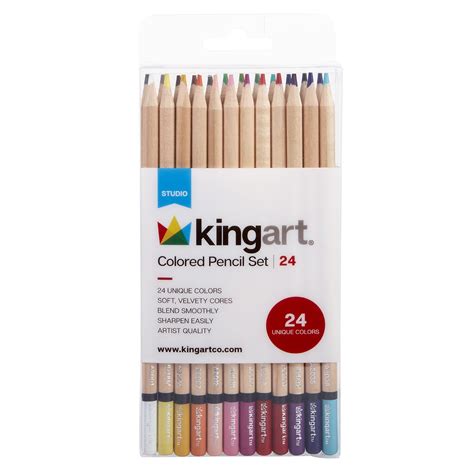 Kingart Studio Colored Pencil Set Soft Wax Based Cores Set Of 24