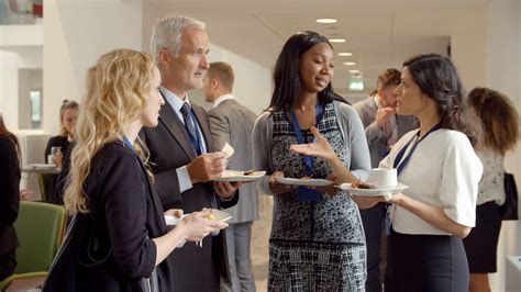 Delegates Networking During Coffee Break At Stock Footage Sbv 312855744