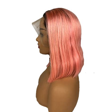 Best Ombre Pink Bob Wig Lace Front Human Hair High Density Surprisehai