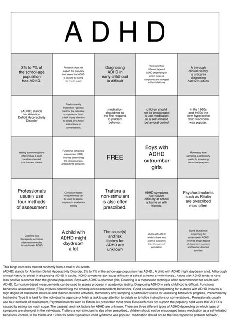 ADHD Bingo Cards to Download, Print and Customize!