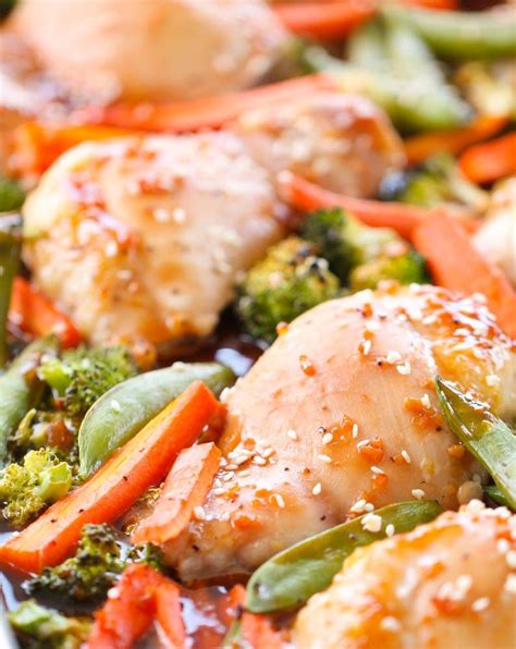 Sheet Pan Teriyaki Chicken And Vegetables Recipe Yummy Dinners