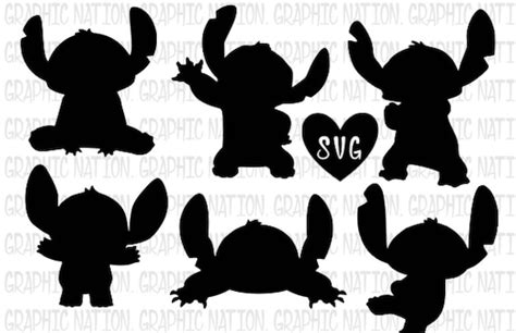 Stitch Silhouette Disney Lilo And Stitch Svg Files Etsy