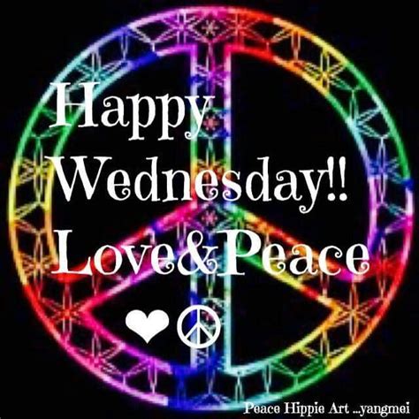 Wednesday Happy Hippie Peace And Love Hippie Art