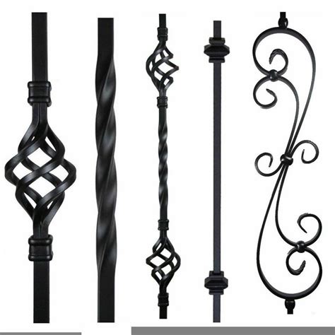 A baluster, often referred to as stair spindles, combine true architectural features, with expert craftsmanship. Black Iron stair parts Metal spindles balusters basket ...