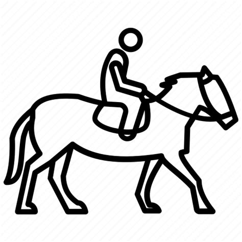 All Icon Icon Set Horse Riding Equestrian Show Jumping Line Icon