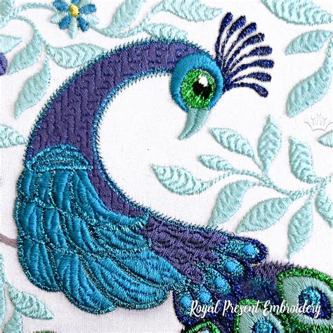 Royal Peacock Machine Embroidery Design Royal Present Embroidery