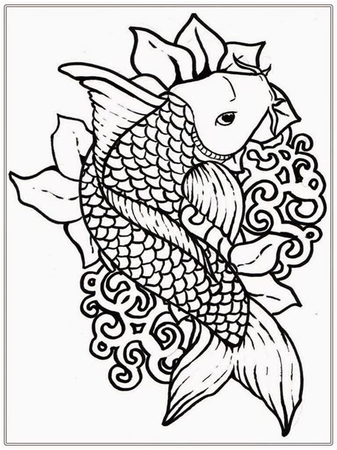 koi fish coloring pages    print