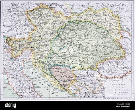La Carte De L Empire Austro Hongrois Au Début Du Xxe Siècle La Carte Est En Langue Espagnole