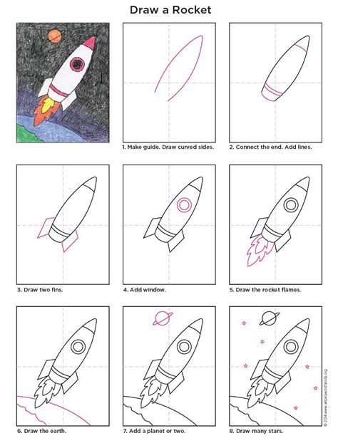 Https://techalive.net/draw/art For Kids How To Draw A Rocket