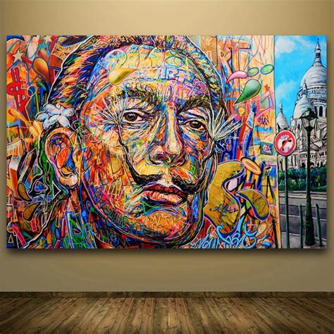 Salvador Dali Abstract Portrait Oil Painting Street Art Spray Paintings
