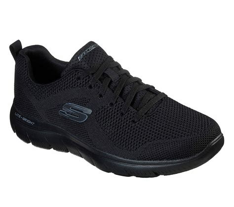 Skechers Mens Memory Foam Black Shoes Mesh Sport Athletic Comfort