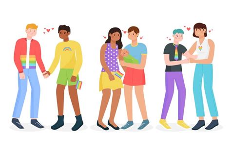 Free Vector Couple And Families On Pride Day Concept