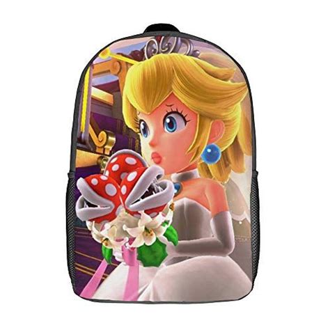 Kids Basic School Backpack 17 Inches Princess Peach Super Ma Rio