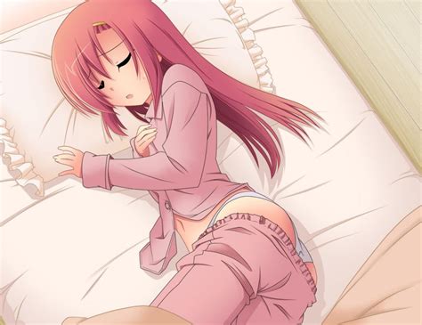 Anime Girls Bed Pink Pajamas Hayate No Gotoku Katsura Hinagiku