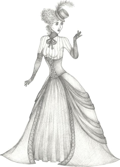 Victorian Dress Drawing At Explore Collection Of