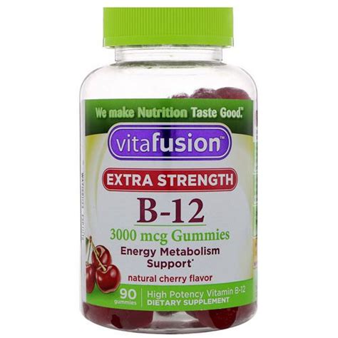 Vitafusion Extra Strength B 12 Natural Cherry Flavor 3000 Mcg 90