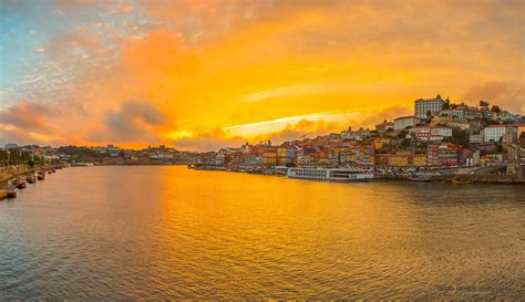 Porto Sunset Sunset Porto Panoramic Photo