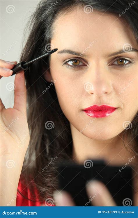 Woman Applying Mascara Stock Image Image Of Care Adult 35745593