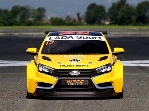 Lada Unveils Vesta Wtcc Racing Car Concept And Its Very Yellow
