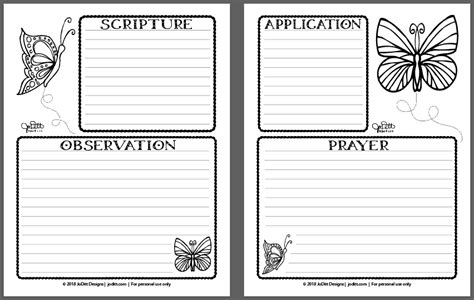 Soap Bible Study Journal Pages Butterflies Joditt Designs