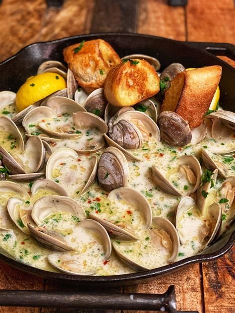 Butter Garlic Steamed Clams Appetizer Fresh Food Recipe Seafood