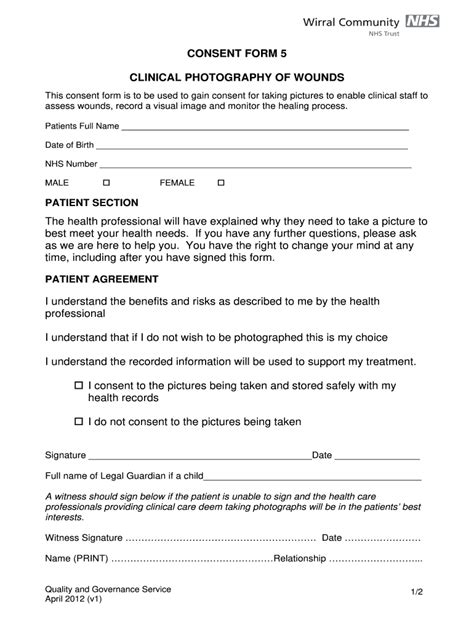 Consent Wounds Form Fill Online Printable Fillable Blank Pdffiller