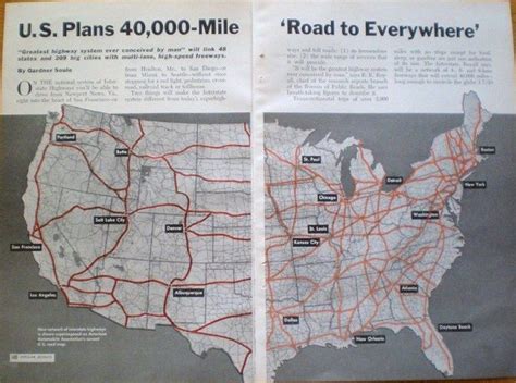 1956 Proposed Interstate Highway Map Popular Science This Map Is Rare