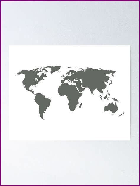 Gray World Map Poster Map Resume Examples