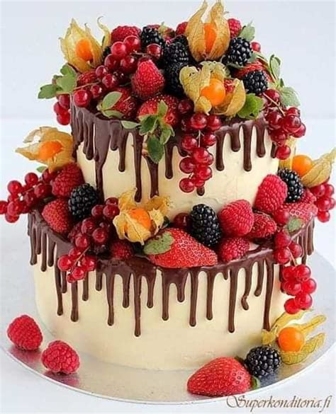 Fruits Infusion Cake Decorated With Fruit Desserts Yummy Cakes