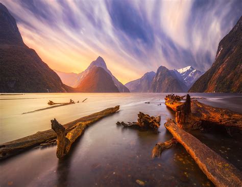 Achtergronden X Px Wolken Dode Bomen Landschap Bergen Natuur Nieuw Zeeland