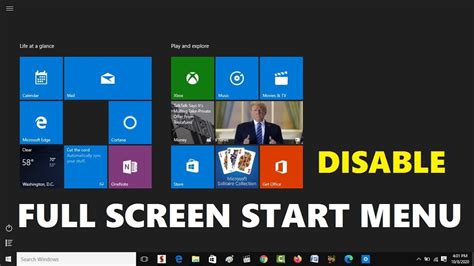 How To Enable Or Disable Full Screen Start Menu In Windows 10 Simple