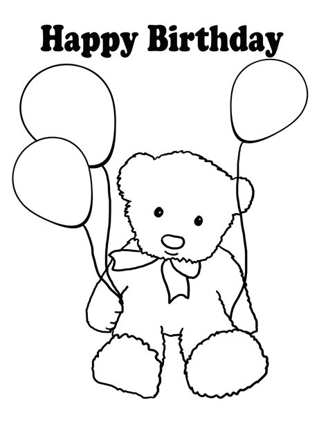 Happy Birthday Balloons S Coloring Pages Motherhood