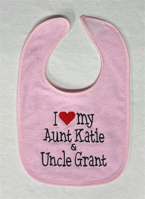 I Love My Aunt And Uncle Custom Embroidered Bib Etsy