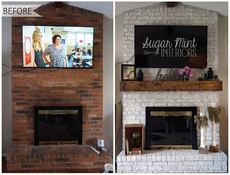 Diy Brick Fireplace Makeover Before And After Diy
