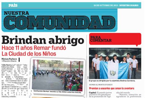 Reportaje Gráfico En El Periódico Nuestro Diario De Guatemala Remar