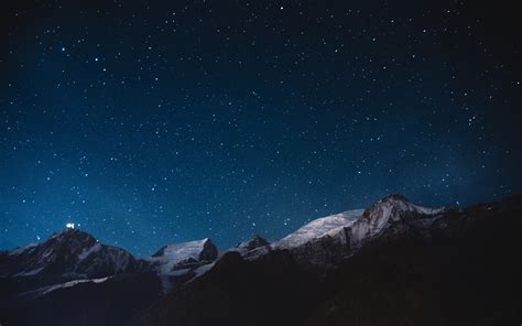 Fondo De Pantalla Starry Sky Mountains Night Hd Widescreen Alta