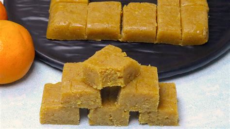 Orange Besan Burfi Gram Flour Fudge Tasted Recipes