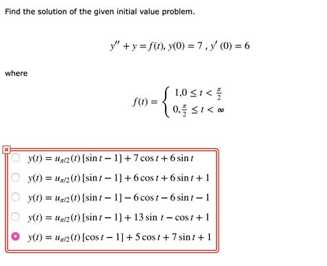solved find the solution of the given initial value problem