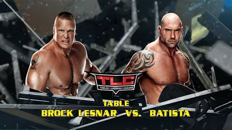 Wwe 2k15 Brock Lesnar Vs Batista Tables Match Youtube