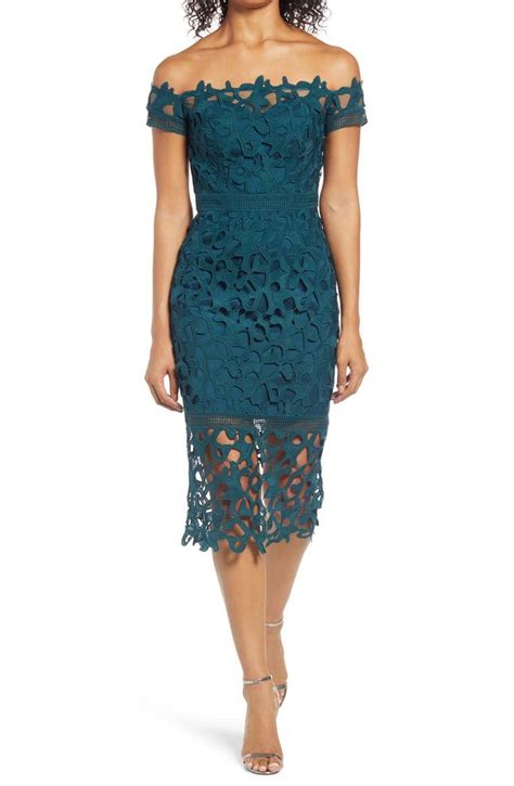 Chi Chi London Anna Lace Off The Shoulder Sheath Dress Nordstrom In