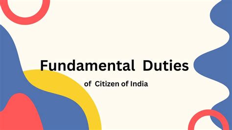 Fundamental Duties Under Part Iva Article 51a Of The Constitution Of