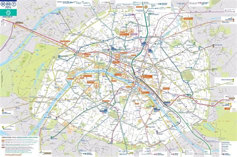 Parigi Trasporto Mappa Di Parigi Mappa Dei Trasporti Pubblici Île