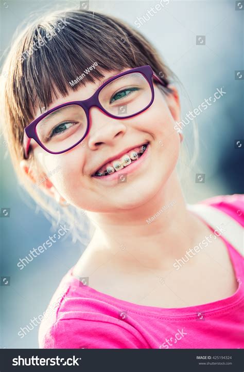 Girl Teen Pre Teen Girl Glasses Stock Photo 425194324 Shutterstock