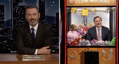 jimmy kimmel tries to humiliate mike lindell by putting him inside a claw machine but mike gets