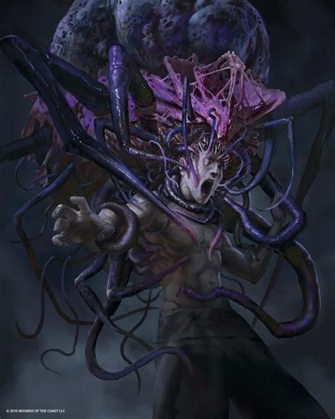 Distended Mindbender Eldritch Moon Fantasy Monster Dark Fantasy Art