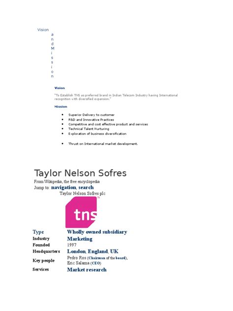 Taylor Nelson Sofres Navigation Search Pdf Business Marketing