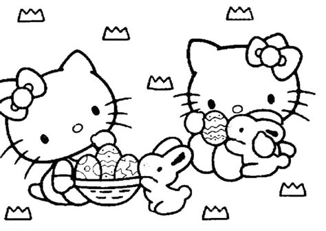Hello Kitty Easter Eggs Coloring Pages