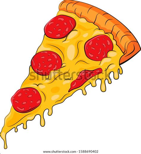 Slice Pizza Vector Illustration Slice Pizza Stock Vector Royalty Free