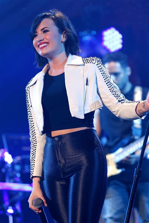 Demi lovato opened up about how she's reached a place that is full of peace, serenity, joy and love today. read her inspiring message about body positivity, below. DEMI LOVATO at 93.3 FLZ jingle Ball in Tampa - HawtCelebs